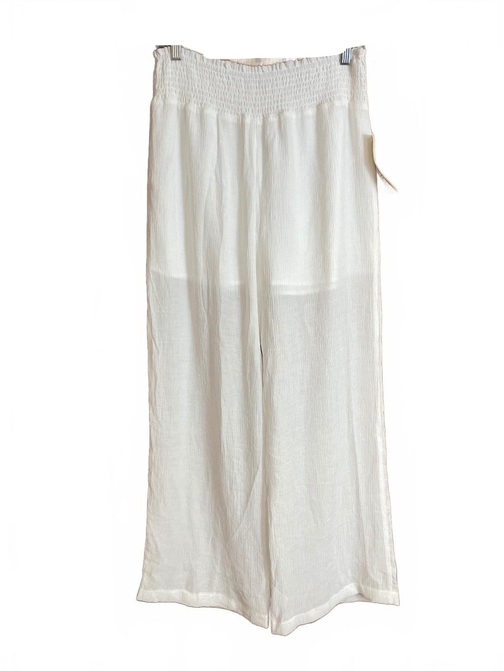 Paper Crane NWT smocked waist white gauze pants large